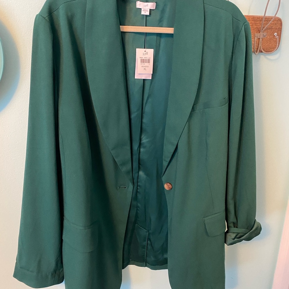 J. Jill Boxwood Green Jacket XL women’s NWT Boxy Cut Lined!